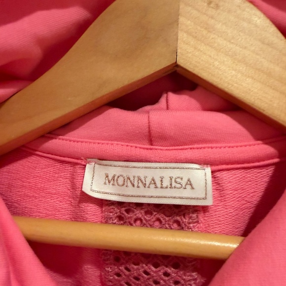 MONNALISA pink zip hoodie sweatshirt - size 9 - Picture 5 of 6